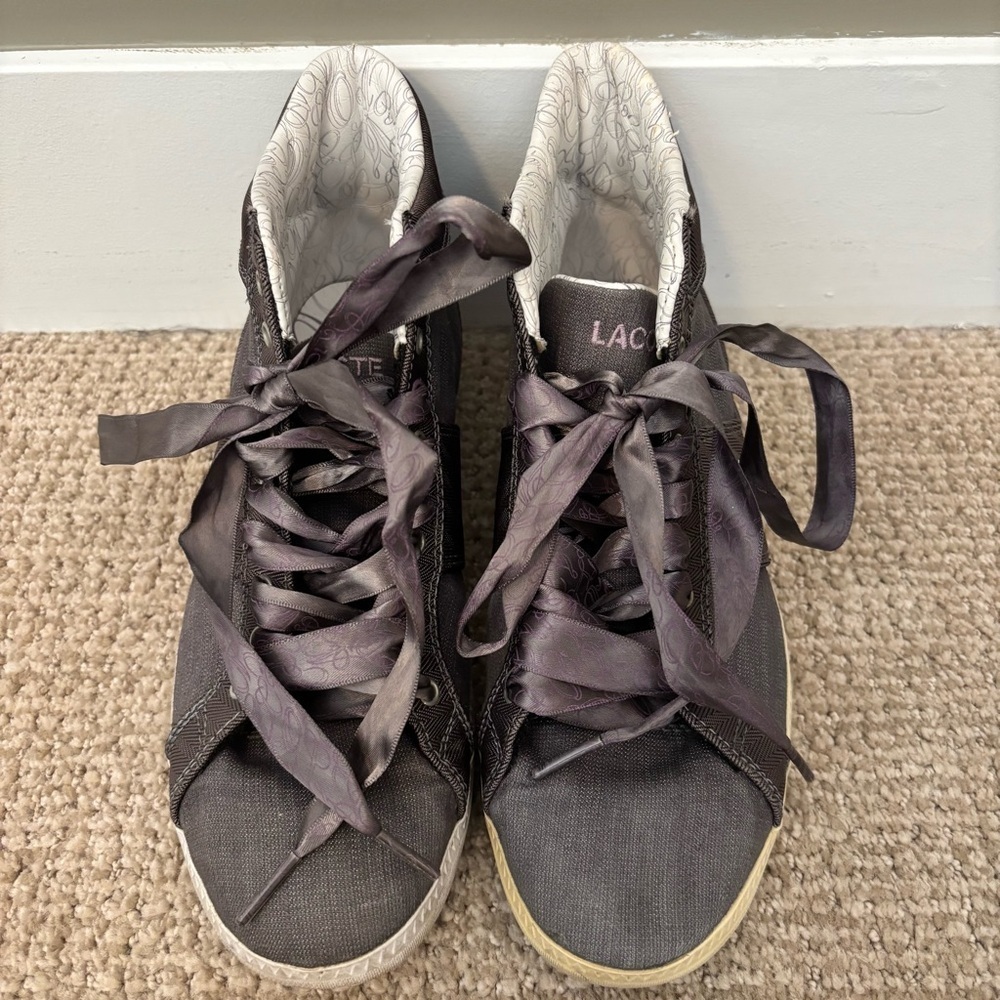 Lacoste High-Top Sneakers in Dark Purple Gray - size 7​​ - Picture 2 of 8